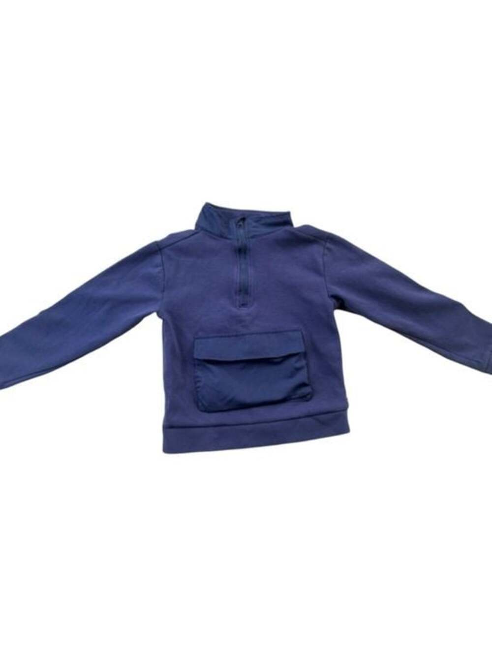 Bearpaw Kids Pullover Sweatshirt Blue 1/4 Zip Pocket Size 7